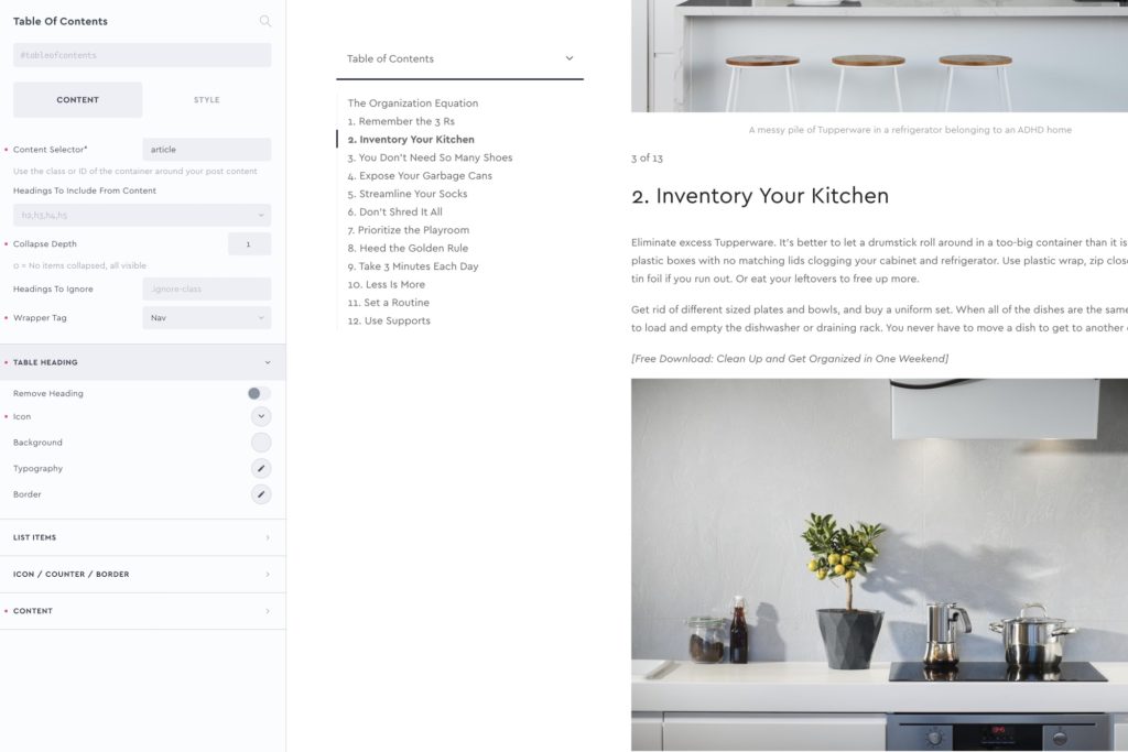 tableofcontents screenshot