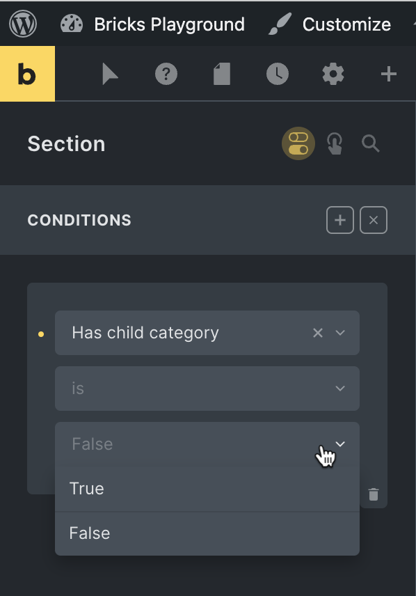 has child category bricks condition
