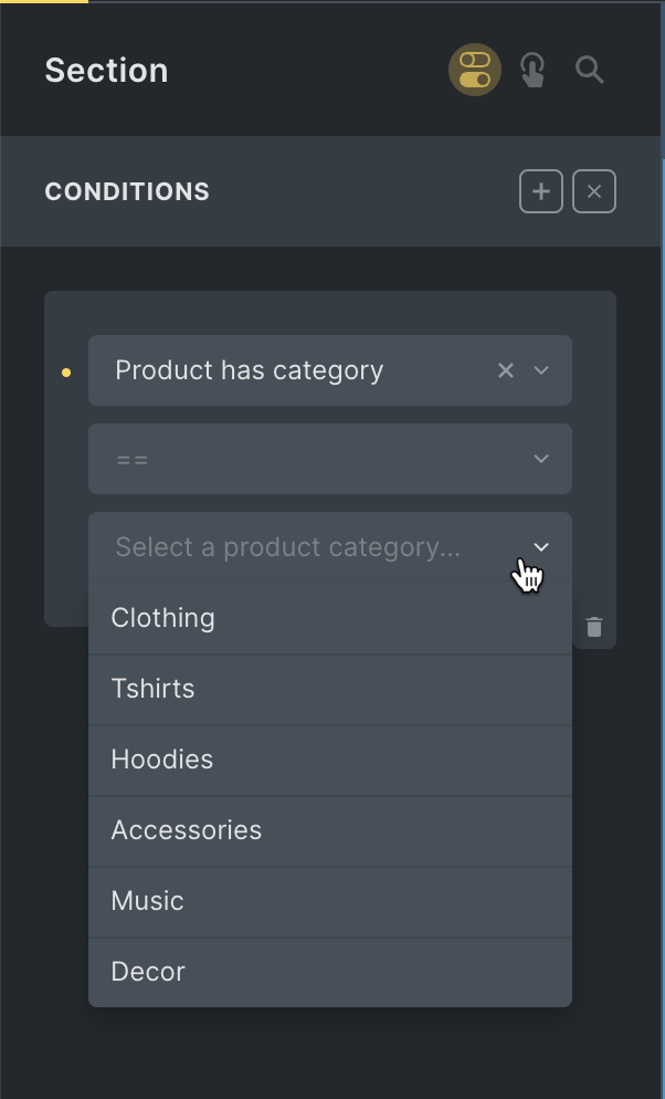 woocommerce product has category bricks condition