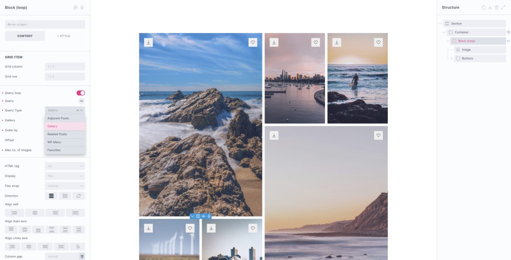 gallery query loop bricks