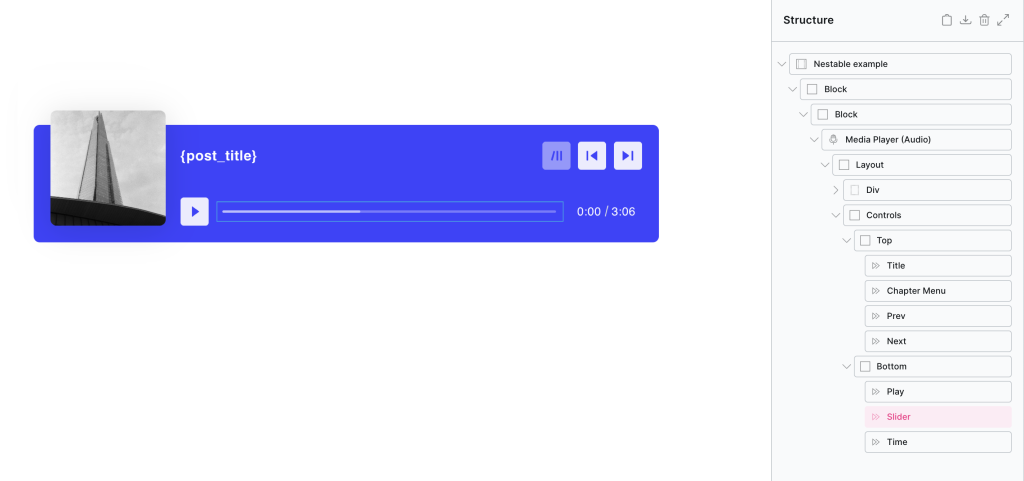 nestable audio player
